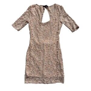 Elegant Lace Mini Dress Womens SZ M Open Back Date Night Prom Special Occasion